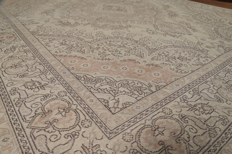 Vintage Traditional Medallion Tebriz Area Rug 10x13 Handmade Living Room Rug gallery
