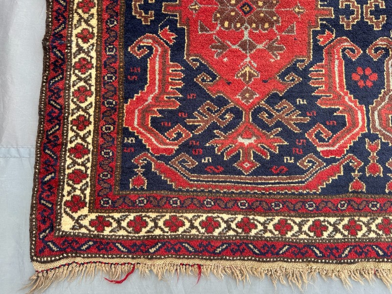4'2x6'5 ft Vintage Afghan Baluchi Rug Hand Knotted Wool Tribal Living Room Rug gallery