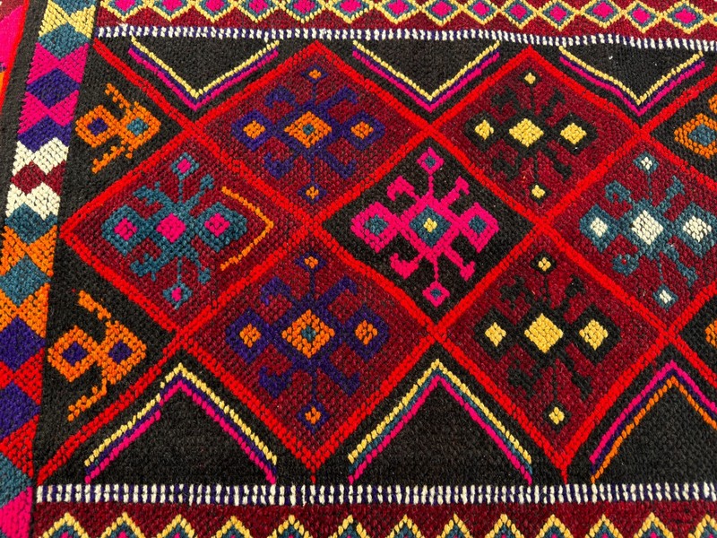 1980s Vintage Turkish Wool Runner Rug 2.9x12.7 ft Kurdish Pattern Tribal 1990s gallery