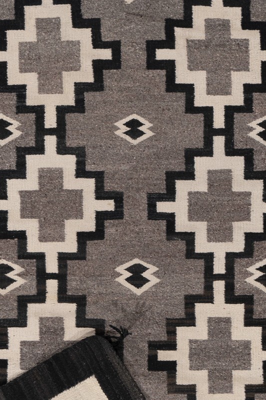 Vintage Gray Navajo Hand Knotted Rug 3'4 X 5'4 E25349 gallery