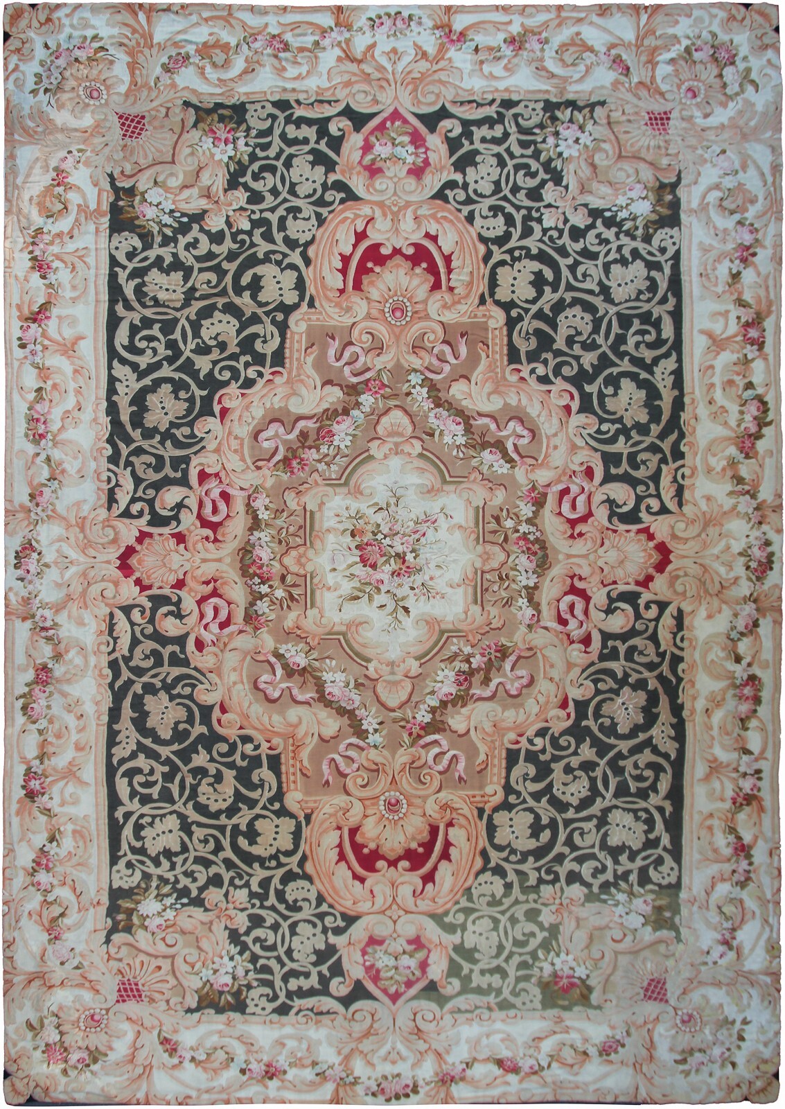 16x23 Antique French Aubusson Handmade Oversized Area Rug Napoleon III c.1860 gallery