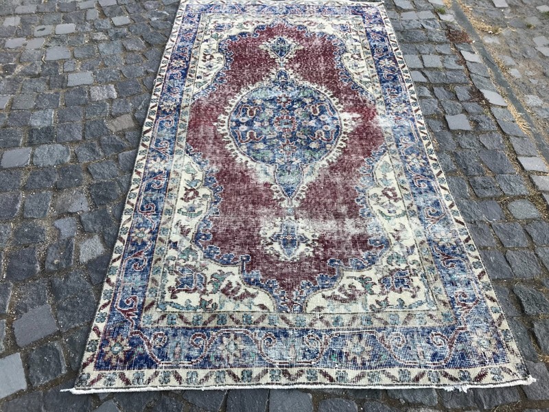 Home Decor Rug, Turkish Vintage Rug, Boho Decor Rug, Oushak Rug, 3,8 x 6,9 ft gallery