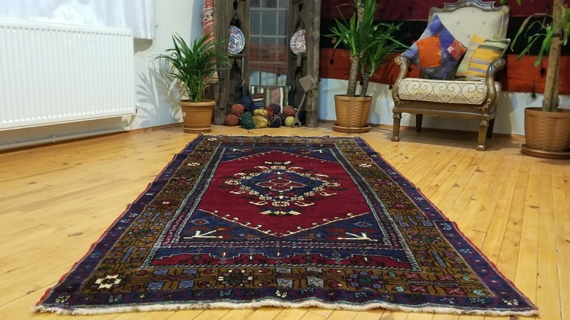 Antique 1900-1930s Turkish Tribal Rug 3'10" × 7'7" gallery