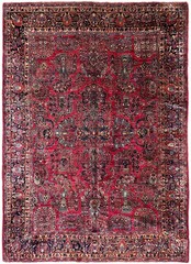 9X12 Antique Rug Fine Traditional Floral Carpet Red 267cmx346cm Circa1890