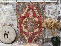 Oushak Area Handmade Carpet 4×7 Red Oriental Cotton Rug Medium Anatolian Carpet