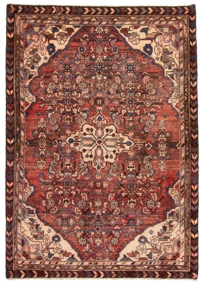 Vintage 3'2" x 4'6" Traditional Hand Knotted Vegetable Dye Wool Area Rug