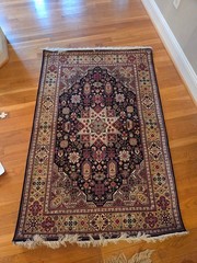 Caucasian or Kazak hand-knotted silk rug. 40″×60″