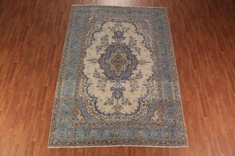 Vintage Floral Handmade Wool Tebriz Traditional Area Rug 8x11 Room Size Carpet gallery