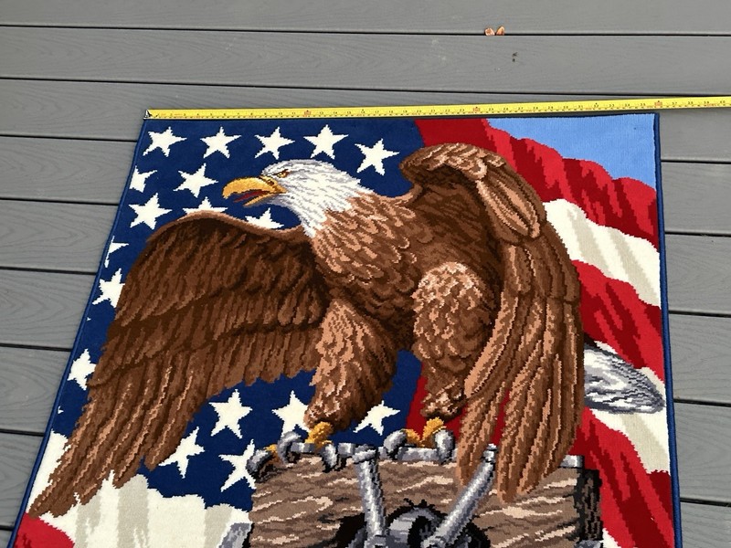 Bicentennial Rug USA Eagle Liberty Bell Alexander Smith 1776 USA Eagle 55"×36" gallery