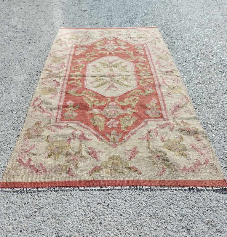 Handmade Wool Tribal Beige Rug 3x5 Scandinavian Carpet Rug Vintage Rare Rug gallery