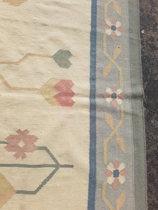 Vintage Traditional Handmade Beautiful Floral Kilim Floor Rug Carpet 290x194 cm gallery