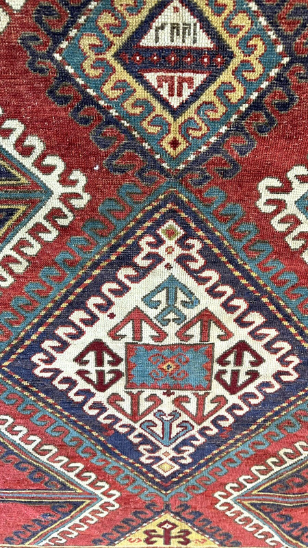 6x8ft ANTIQUE BORDJALOU KAZAK RUG CR 1860 gallery