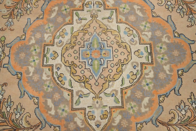 Traditional Peach Wool Hand-knotted Floral Living Room Area Rug 10x13 Carpet gallery