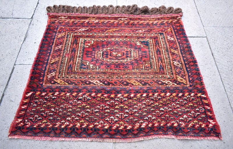 Fabulous Antique Tribal Tekke Bag Face Rug 19'' x 16'' Collector Item Wall Rug gallery