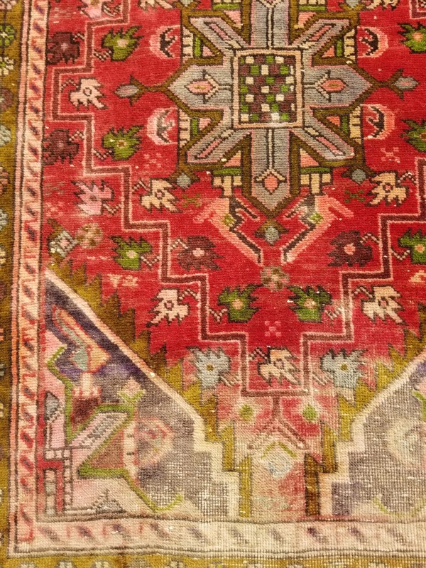 Distressed Vintage Traditional Handmade Afghan Wool Multicolor Rug 287x65cm gallery