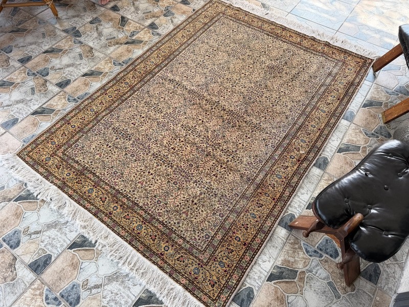 Vintage Oushak Bohemian Rug Handmade Turkish Anatolian Wool Area Accent Rug 5x7 gallery