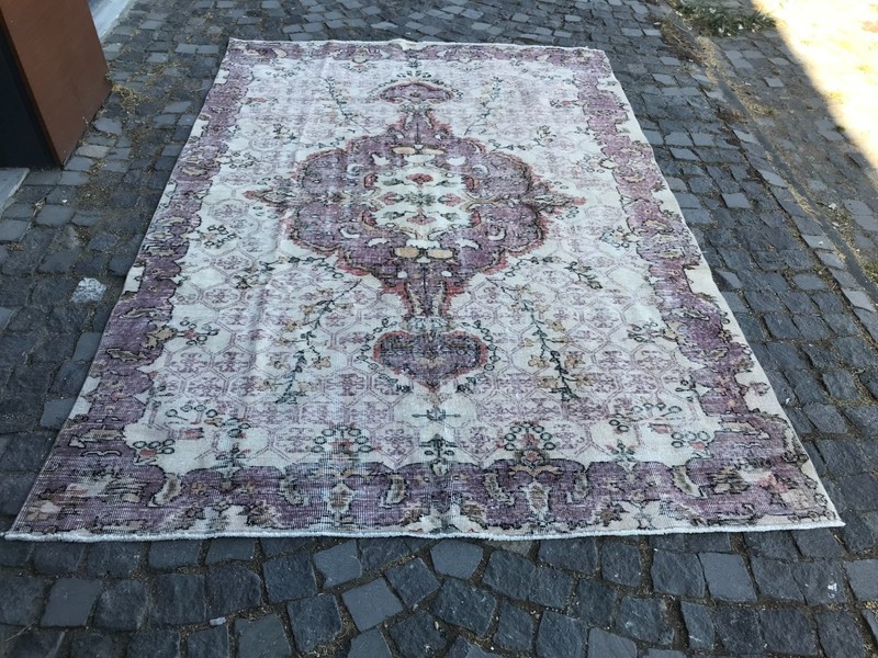 Handmade Wool Rug, Bohemian Large Rug, Turkish Vintage Rug, 6,2 x 9,0 ft gallery