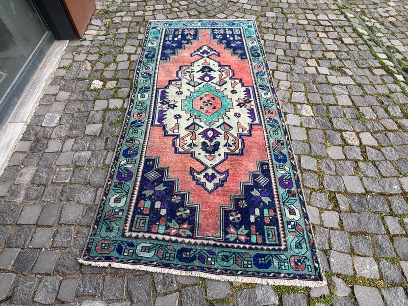 Area rug, Turkish rug, Vintage rug, Handmade rug, Wool rug Carpet | 4,3 x 7,8 ft gallery