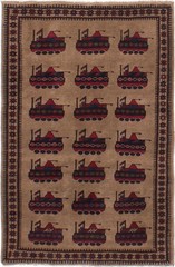 Vintage Tan Traditional 2’11” x 4’6″ Hand-Knotted Oriental Wool Area Rug