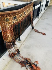 antique hande made turkoman turkemen arch/door fring frame rug size 160x58cm