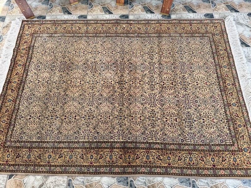 Vintage Oushak Bohemian Rug Handmade Turkish Anatolian Wool Area Accent Rug 5x7 gallery