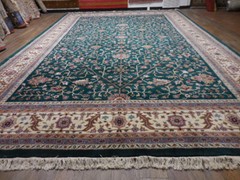Bohemian Oushak Rug, Hand Made Turkish Rug, Traditional Classic Rug 12×18.6 Ft