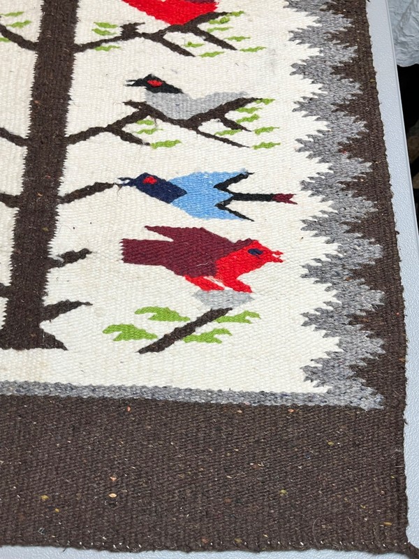 Handwoven Wool Tree Of Life Wall Hanging Rug Pictorial Birds Zapotec Tapestry gallery