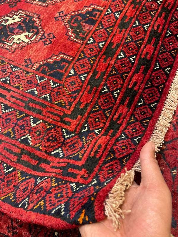 Vintage Afghan Gorgeous Tribal Natural Vegetable Dye Morey Bukhara Turkoman Rug gallery