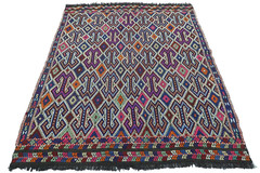 Anatolia Nomads Rug, Embroidery Wool Kilim, 5×7 Rugs, BohoKelim Area Rug 66″X78″