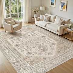 5×7 Washable Area Rug, Large Rugs for Living Room Stain Resistant Non Slip Ba…
