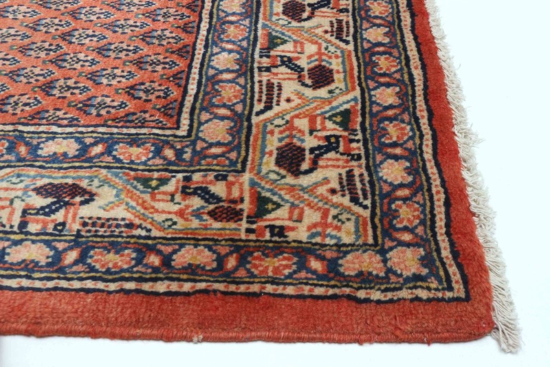 3'5" x 10'2" Vintage Hand-knotted Runner Rug Traditional Oriental Wool Carpet gallery