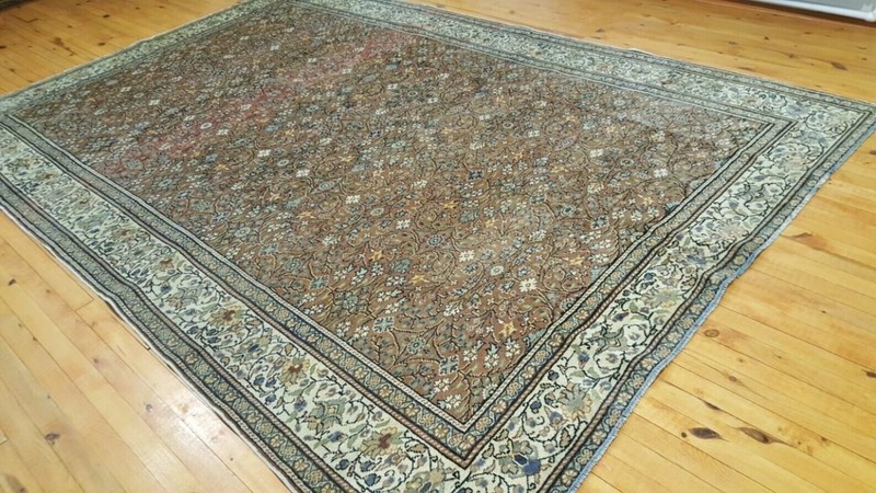 Authentic Ca1900-1939s Antique Natural Dyes Turkish Wool Pile Hereke Rug 7x10ft gallery