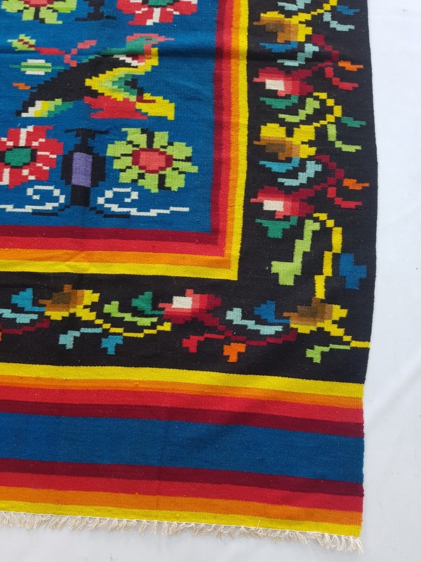 Vintage Handmade Traditional Bolivia Peruvian Brazil Floor Rug Carpet 201x125 cm gallery