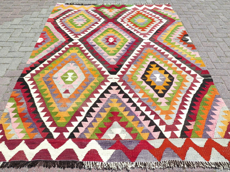 Anatolia Classic Kilim, Large Floor Carpet, Handmade Wool Rug, Teppich 72"X98" gallery