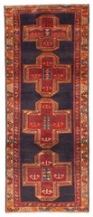 Vintage Hand-knotted Runner Rug 3’8″ x 9’3″ Traditional Oriental Wool Carpet