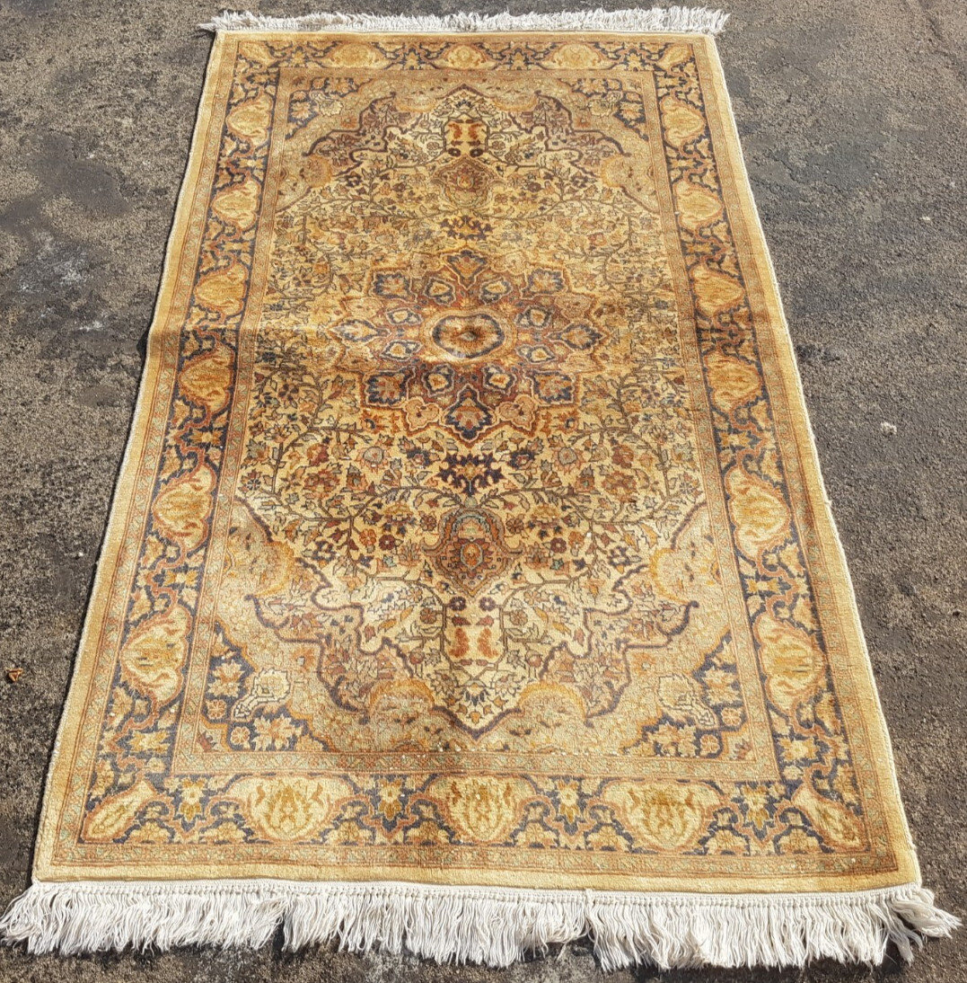 Vintage Hand Made Traditional Rug Oriental Wool Multicolor Carpet 165x95 cm gallery