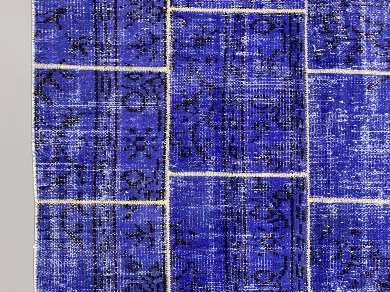 Distressed Vintage Turkish Patchwork Rug 218x151 cm Wool Medium gallery