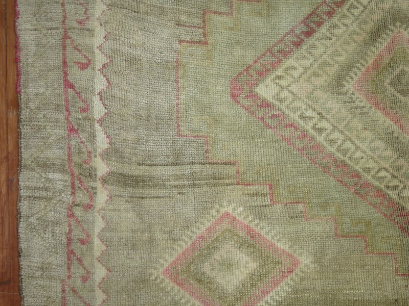 Vintage Golden Turkish Ushak Oushak Kars Gallery Rug Size 6'7"x11'2'' gallery
