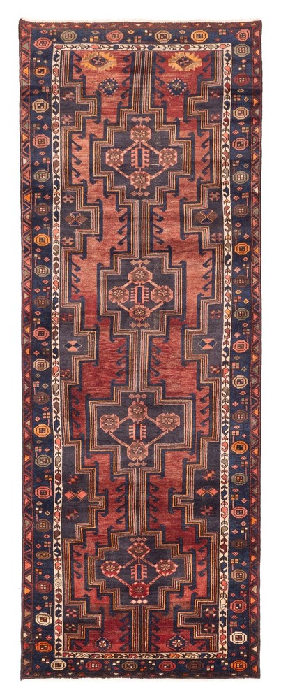 Vintage Hand-knotted Runner Rug 3'7" x 10'2" Traditional Oriental Wool Carpet