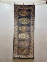 Vintage Fabulous Hand Knotted Turkey Kayseri Silk Saff Rug Carpet 152×59 Cm