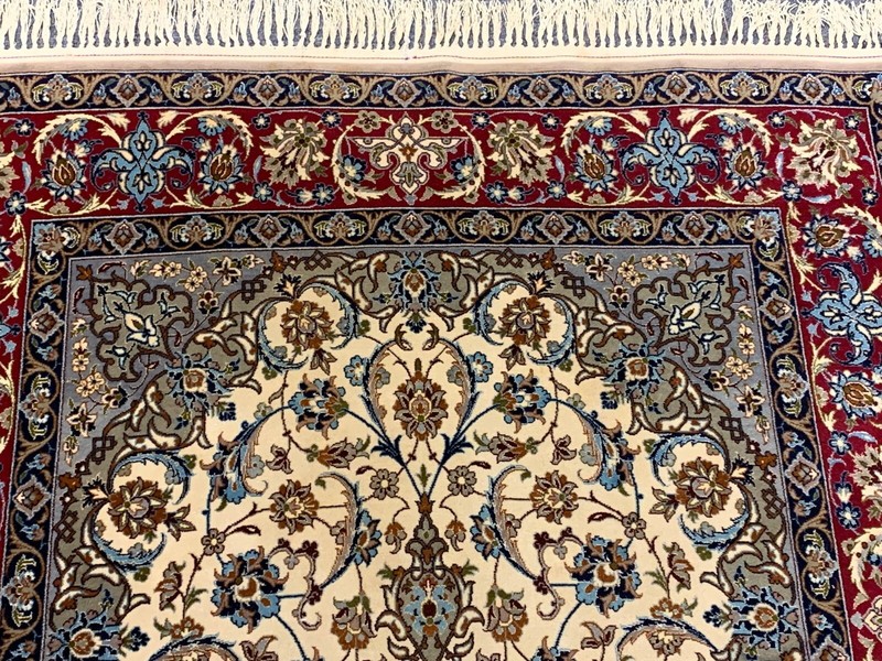 ISFEHAN EXTRA FINE KORK ( FINE WOOL ) AND SILK 729 KPSI ORIENTAL RUG 3.5 X 5.10 gallery
