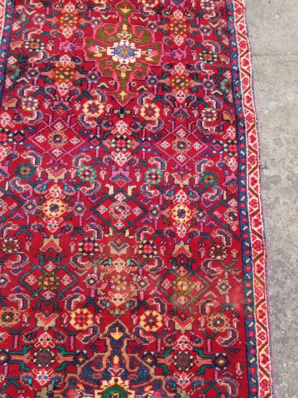 Distressed Vintage Traditional Handmade Persian Wool Multicolor Rug 318x82cm gallery
