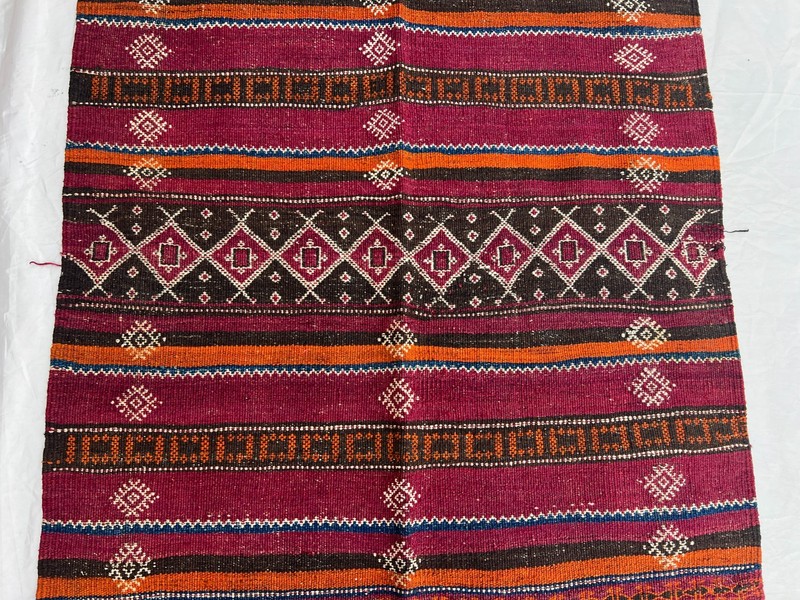 3.5 X 8 ft Vintage Stunning Full Embroidery Tribal Maldari Sistan Soumak Runner gallery