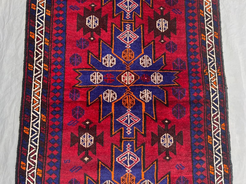 3'3 x 11'5 ft Vintage Afghan Runner Rug Hand Knotted Wool Tribal Hallway Rug gallery