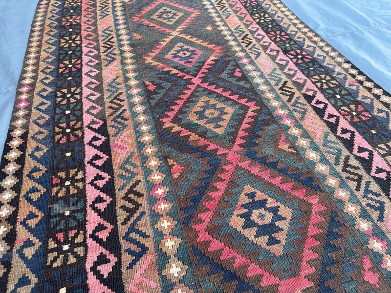 Traditional 3'4 x 9'5 Afghan Vintage Handwoven Tribal Hallway Kilim Rug Runner gallery