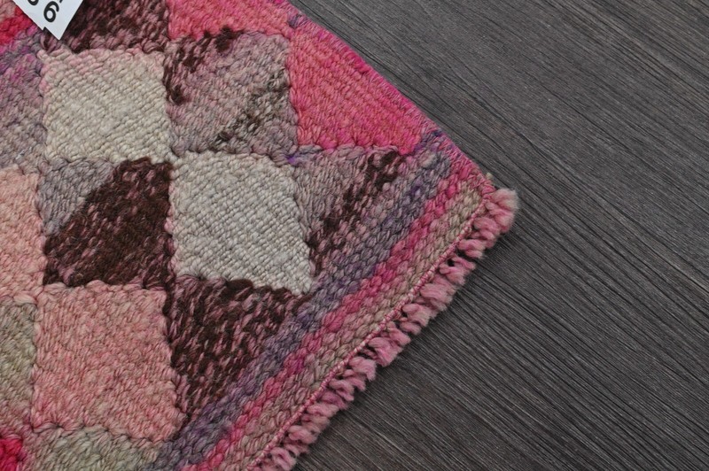 Vintage Turkish Runner Rug 2x10ft PINK Handmade Anatolian Oushak Hallway Wool gallery