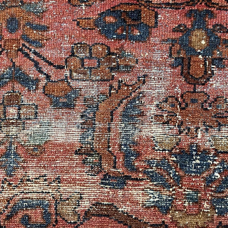 Vintage Rug 3' 8 x 6' 4 Rose Hand Knotted Farmhouse Rug gallery