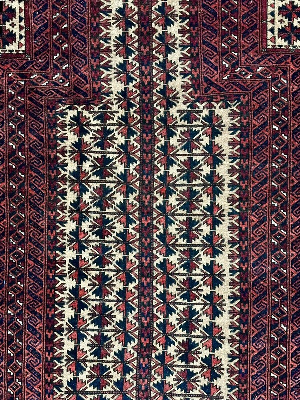 Traditional Vintage Hand-Knotted Carpet 3x5 Burgundy Brown Tan Wool Prayer Rug gallery
