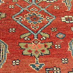 Auth: 19th C Antique Bidjar Garuss Kurdish Rug Mystical Collectors ART 5×10.