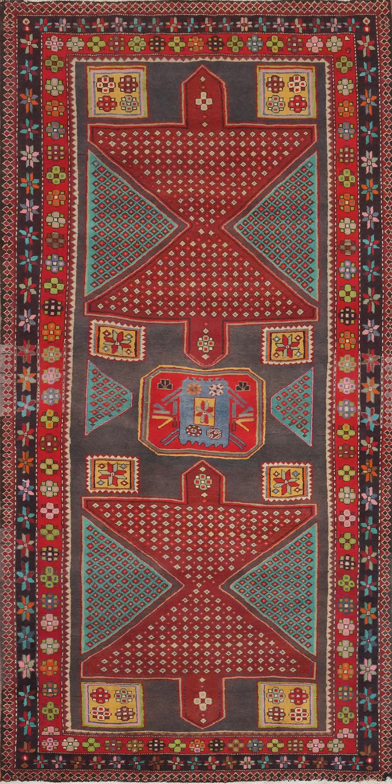 Vintage Geometric Traditional Style Area Rug 5x10 ft Hand-knotted Wool Nomadic gallery
